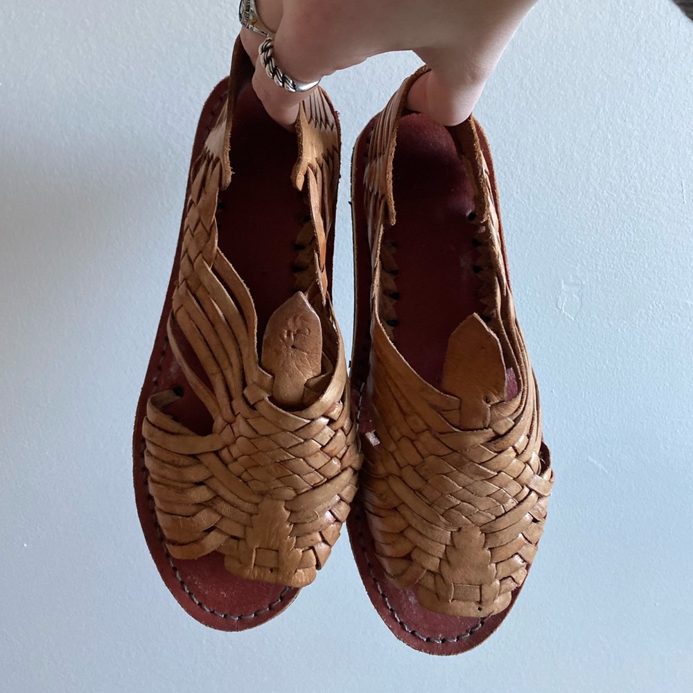 Strappy Tan Leather Sandals
